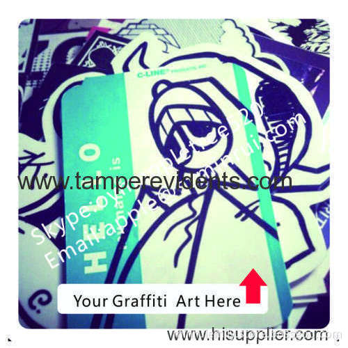Custom Blue Printed Eggshell Stickers,border Egg Shell Vinyl Tamper Evident Label Sticker Can't Remove